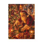 Santa Decorating the Christmas Train Wall Art & Canvas Print