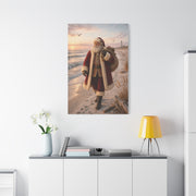 Coastal Santa at Sunrise Wall Art & Canvas Print
