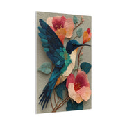 Hummingbird Botanical Collage Wall Art & Canvas Print
