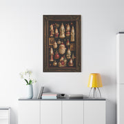 Antique Glass Santa Ornament Shadowbox Wall Art & Canvas Print