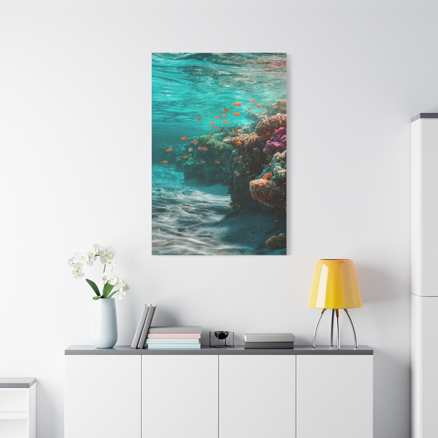 Coral Reef Coastline with Tropical Fish Wall Art & Canvas Print