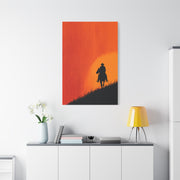 Cowboy Sunset Ridge Silhouette Wall Art & Canvas Print