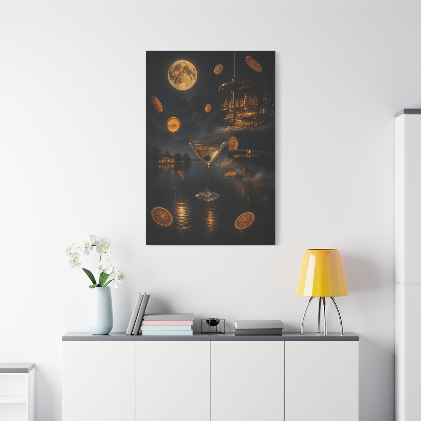 Surreal Moonlit Martini Dreamscape Wall Art & Canvas Print