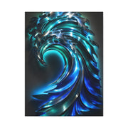 Illuminated Blue Wave Light Sculpture Wall Art & Canvas Print