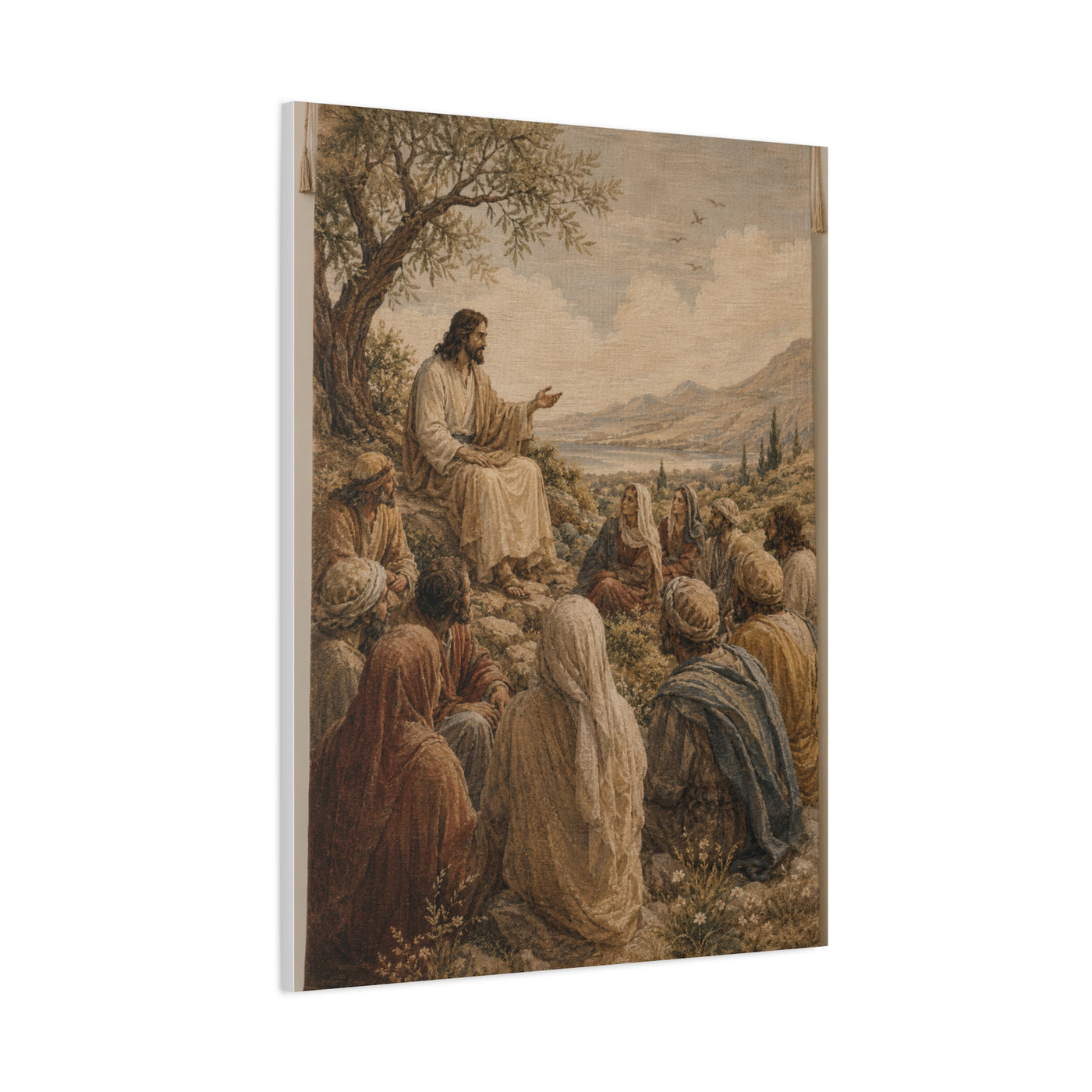 Sermon on the Hillside Tapestry Wall Art & Canvas Print