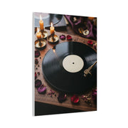 Candlelit Vinyl Love Night Scene Wall Art & Canvas Print