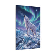 Arctic Wolf Aurora Borealis Scene Wall Art & Canvas Print