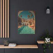 Palm Springs Courtyard Pool Escape Wall Art & Canvas Print