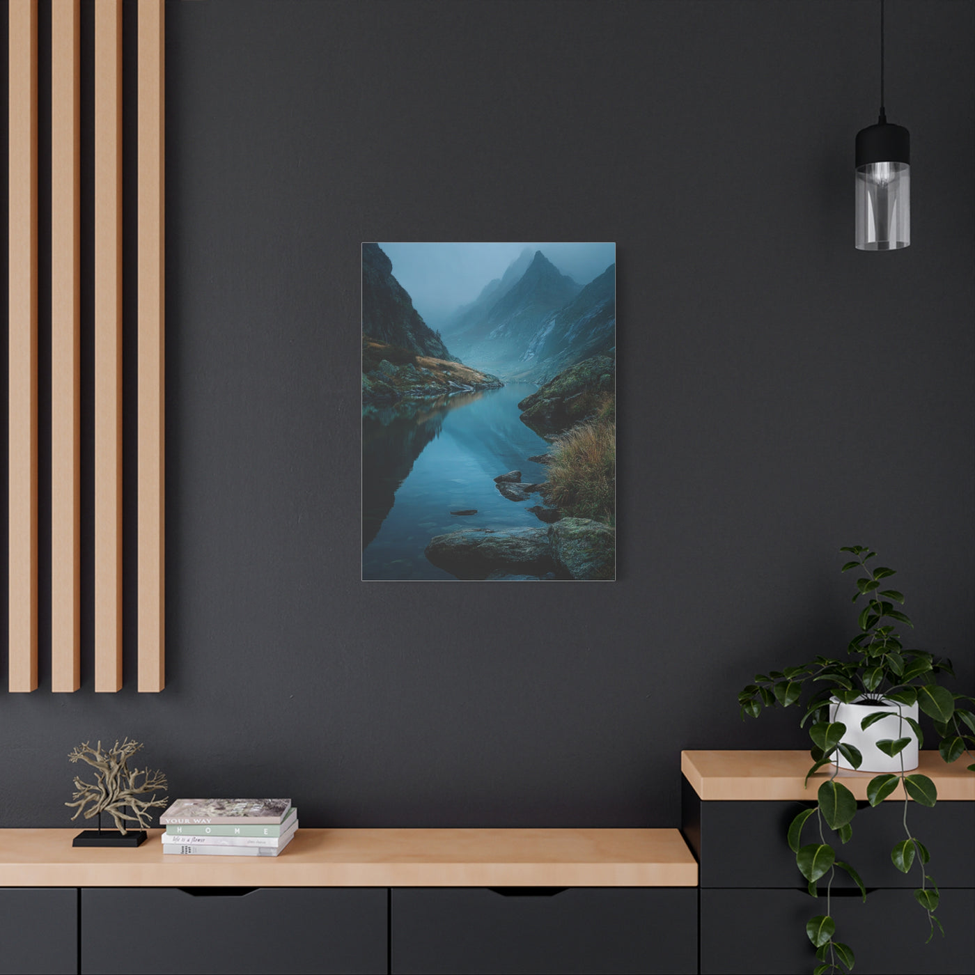 Misty Mountain Reflection Wall Art & Canvas Print