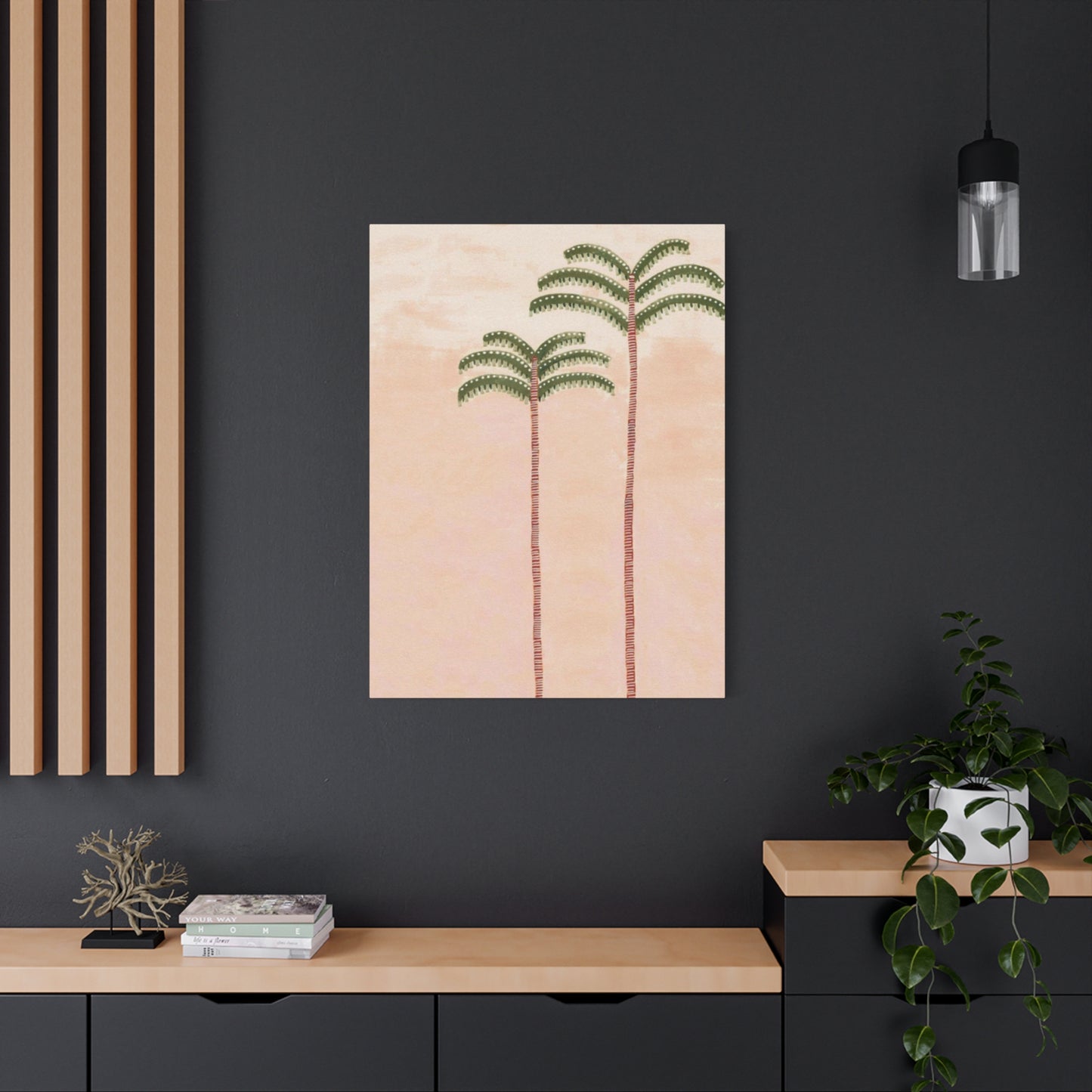 Drawing Of Two Palm Tree Wall Art & Canvas Prints