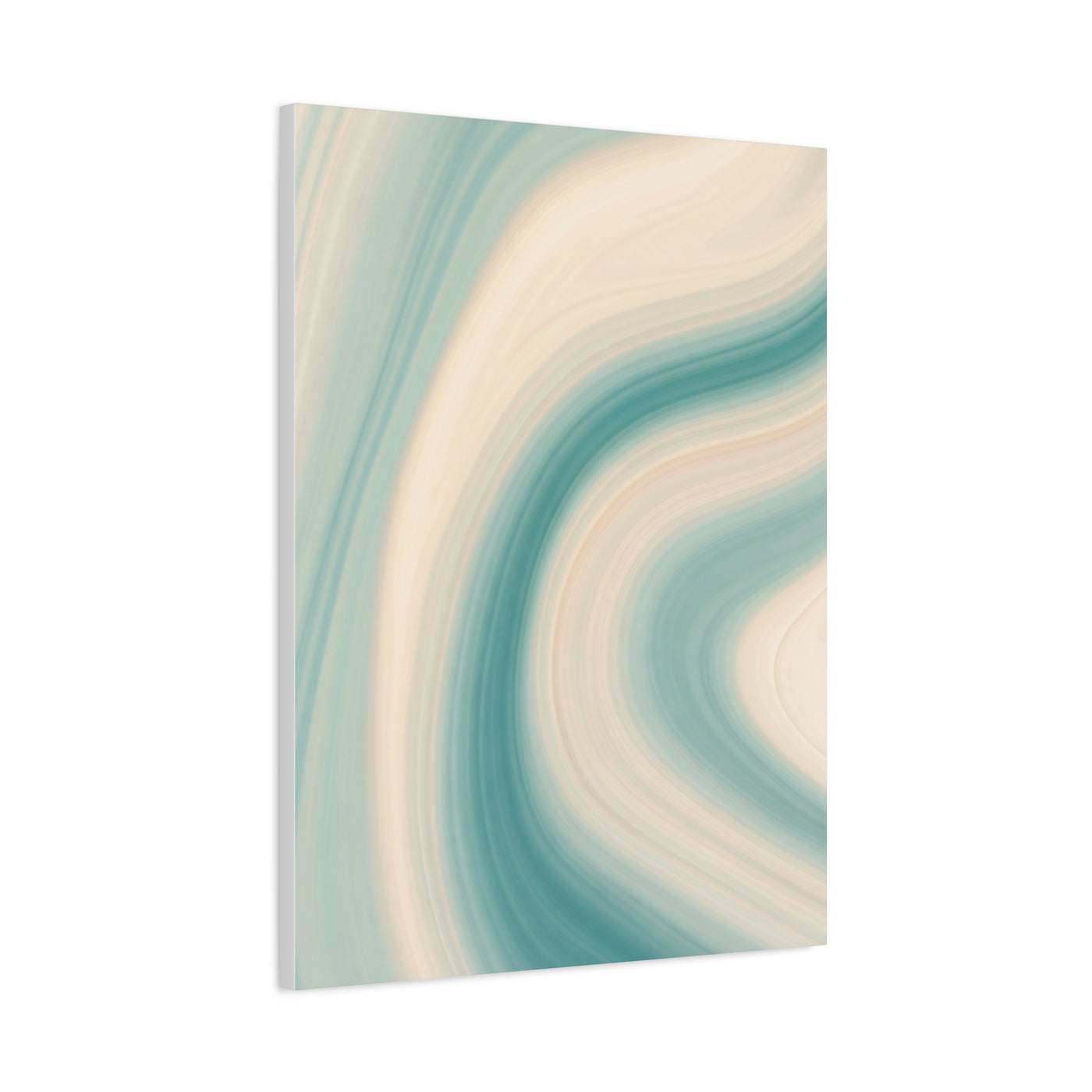 Teal & Cream Motion Swirl Wall Art & Canvas Prints