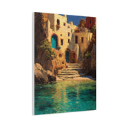 Mediterranean Coastal Village Wall Art & Canvas Print