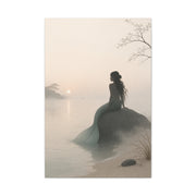 Misty Shore Mermaid Serenity Wall Art & Canvas Print