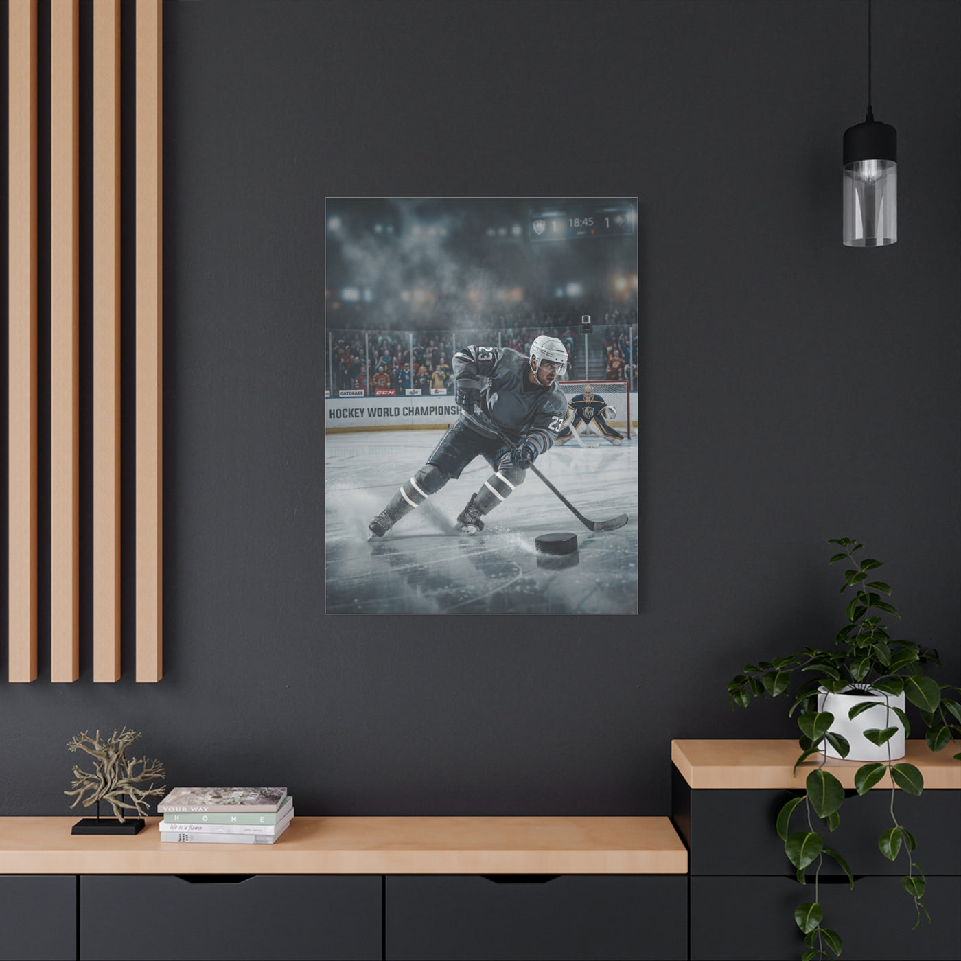 Championship Hockey Action Sports Wall Art & Canvas Print