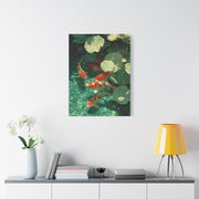 Green Koi Pond Lily Reflection Wall Art & Canvas Print