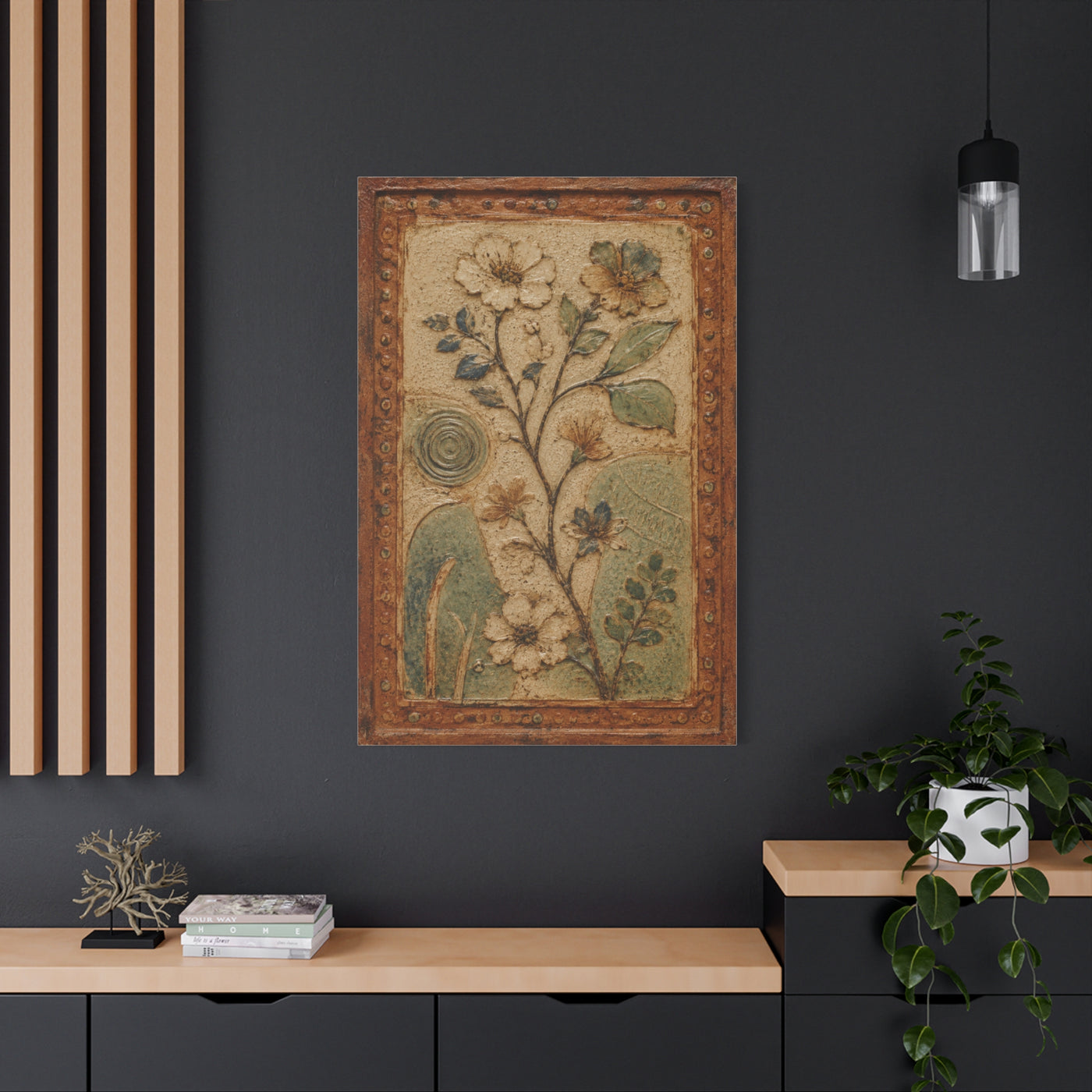 Textured Botanical Relief Study Panel Wall Art & Canvas Print