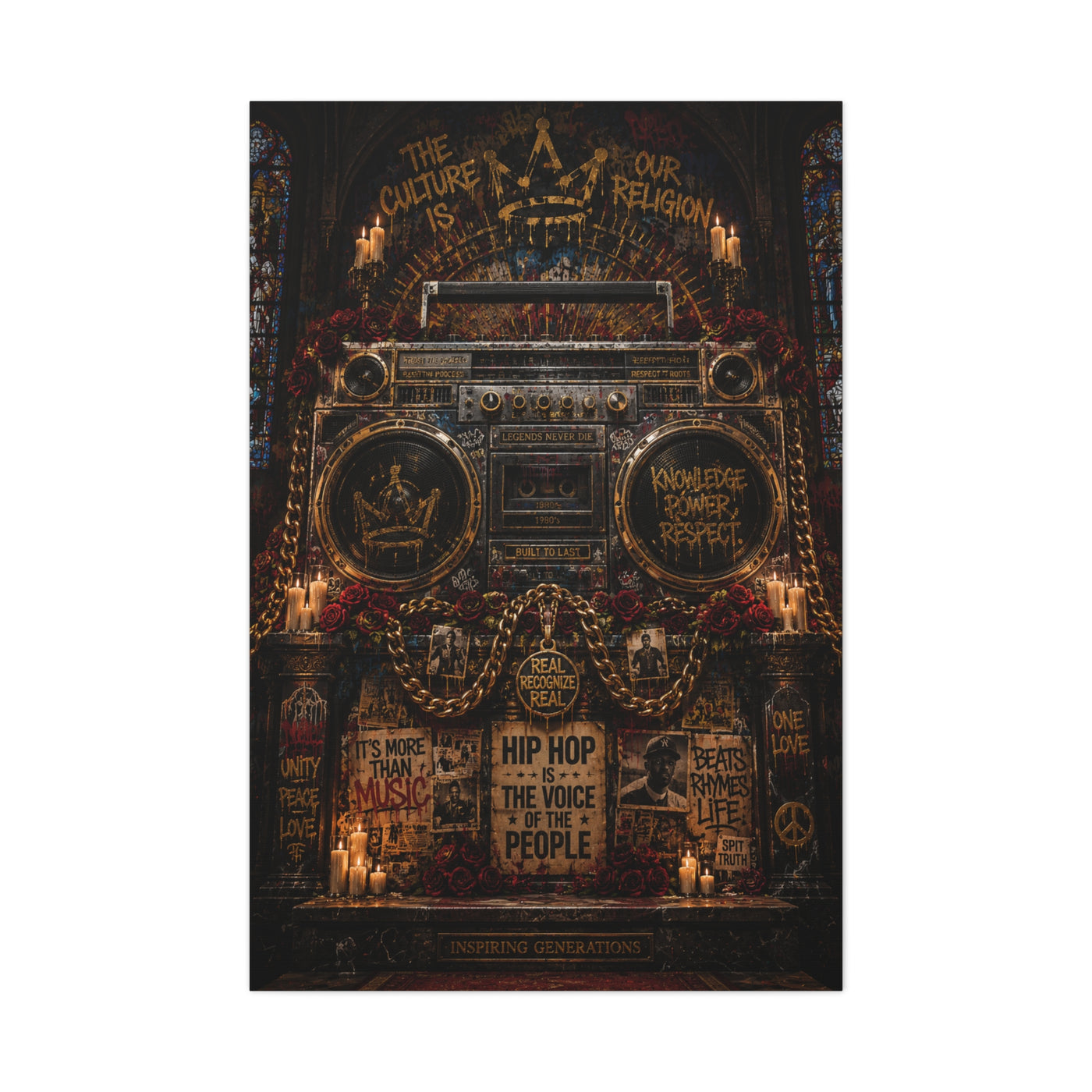 Hip Hop Cathedral Boombox Street Wall Art & Canvas Print