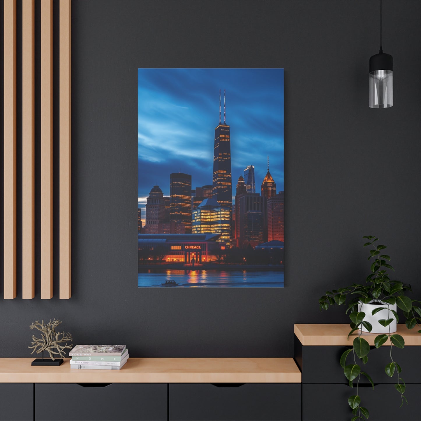 Chicago Skylines Art Canvas Art 4 Wall Art & Canvas Print