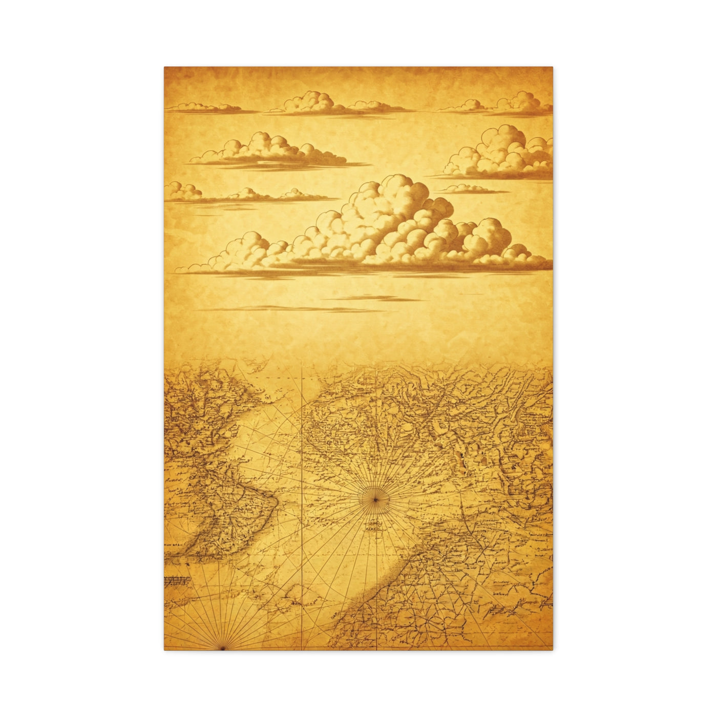 Vintage Compass Journey Map Wall Art & Canvas Prints