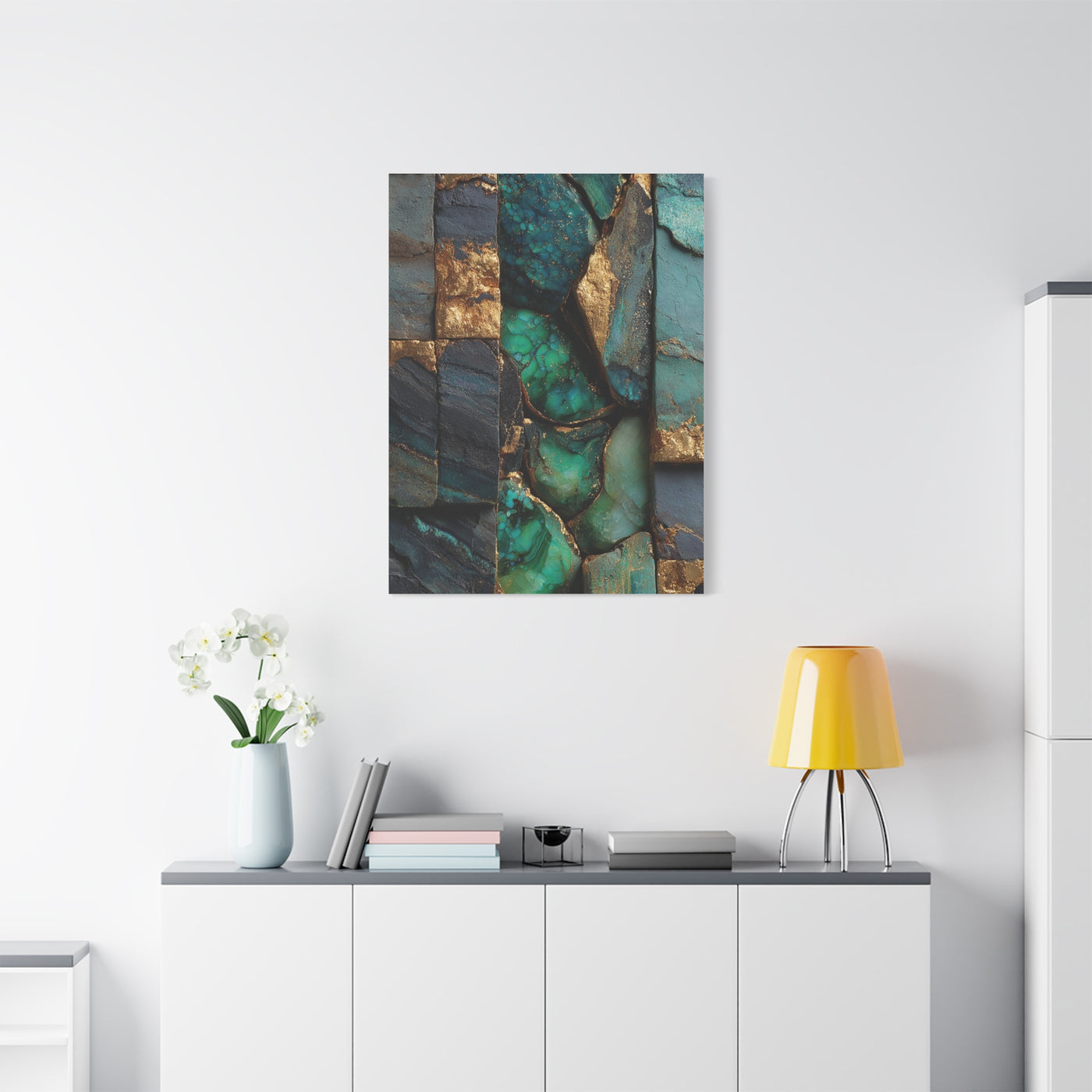 Emerald Stone Abstract Luxe Wall Art & Canvas Print