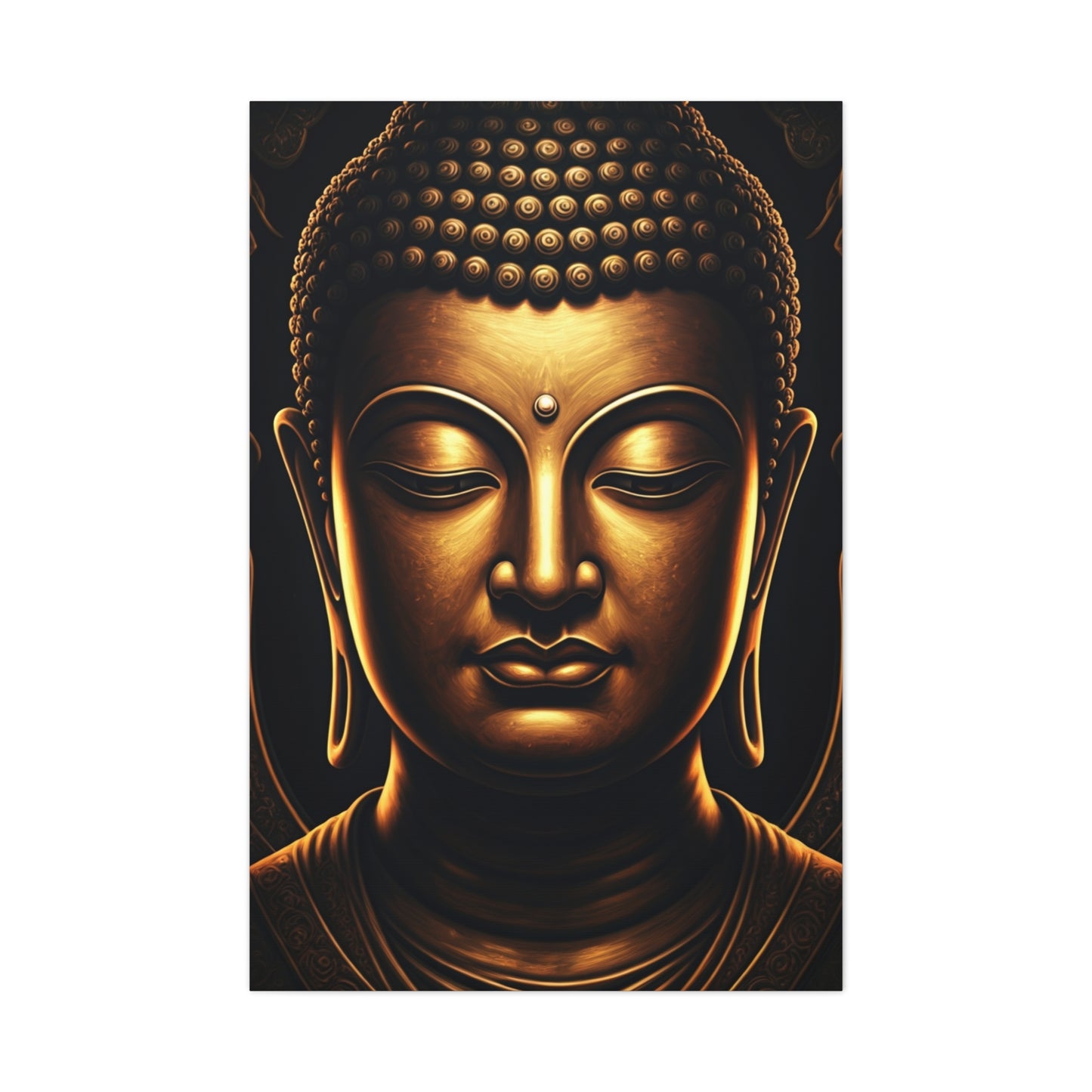 Sacred Golden Calm Buddha Portrait Wall Art & Canvas Prints