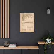 Grand Piano Blueprint Study Wall Art & Canvas Print