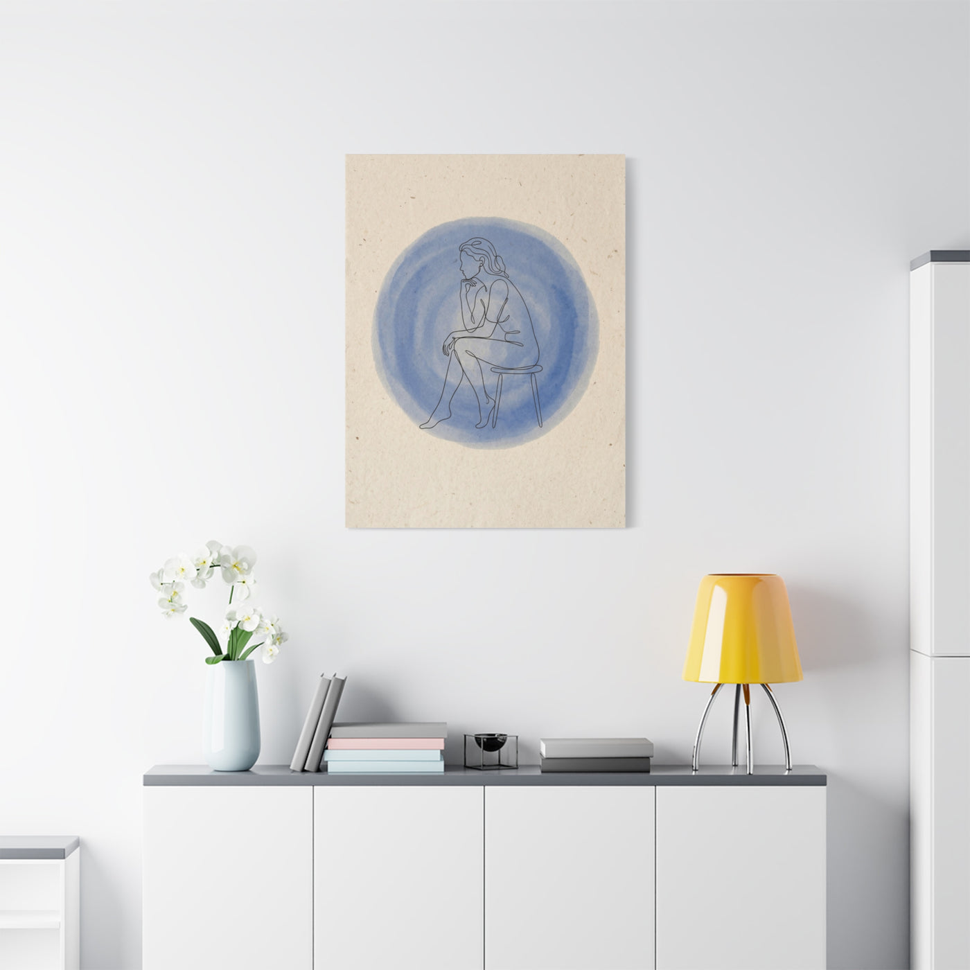 Minimal Thinker Line Art Composition Wall Art & Canvas Print