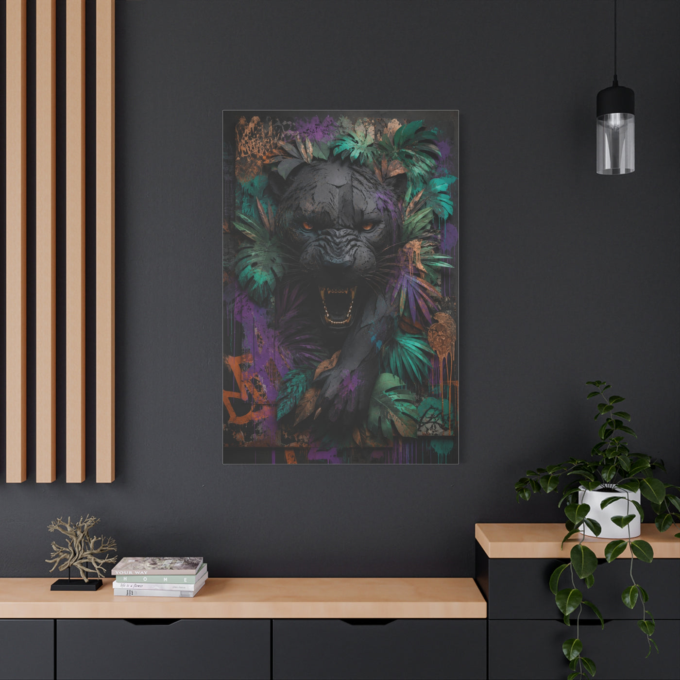 Wild Panther Graffiti Fusion Street Wall Art & Canvas Print