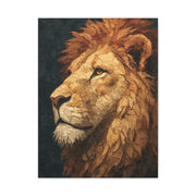 Textured Lion Portrait Painterly Close-Up Wall Art & Canvas Print