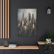 Textured City Skyline Impasto Wall Art & Canvas Print