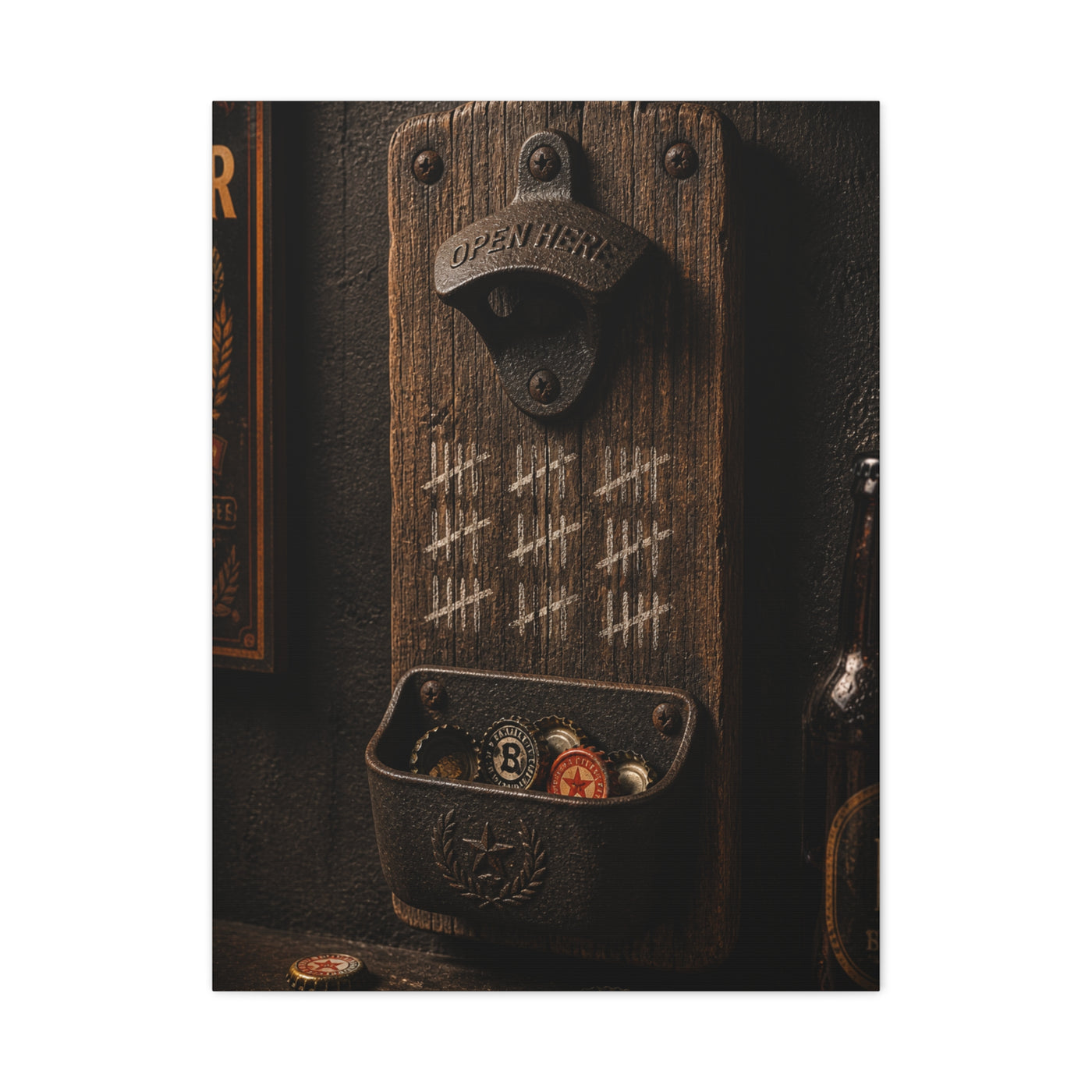 Rustic Bottle Opener Wall Sculpture Wall Art & Canvas Print