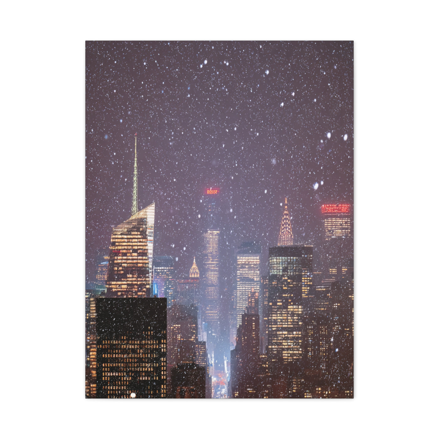New York Winter Snowfall Skyline Wall Art & Canvas Print