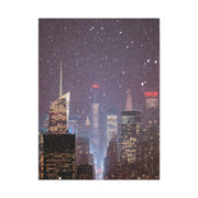 New York Winter Snowfall Skyline Wall Art & Canvas Print