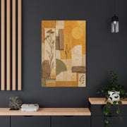 Mixed Media Botanical Collage Mustard Composition Wall Art & Canvas Print