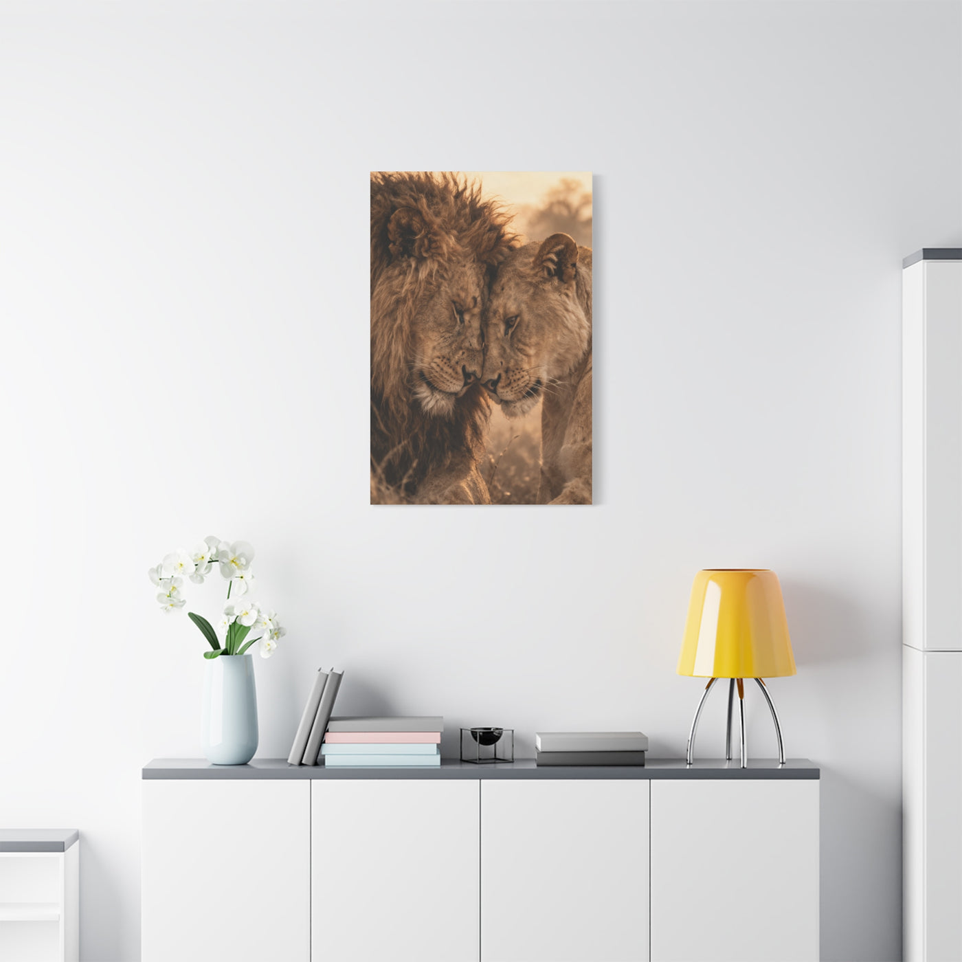 Lion and Lioness Intimate Bond Wall Art & Canvas Print