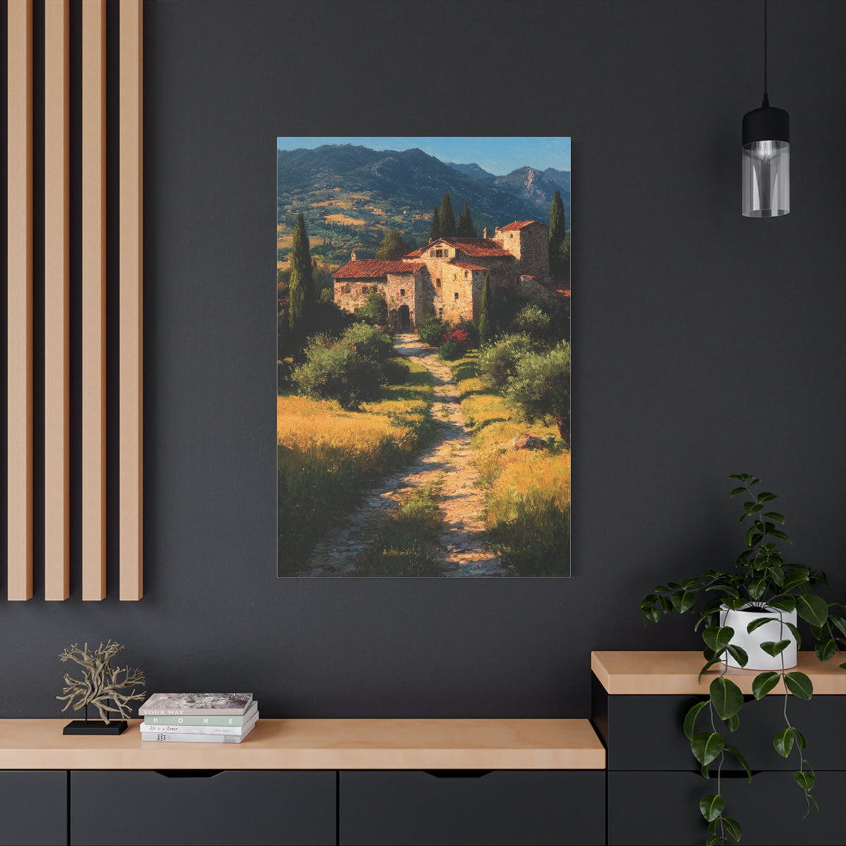 Tuscan Countryside Villa Path Wall Art & Canvas Print