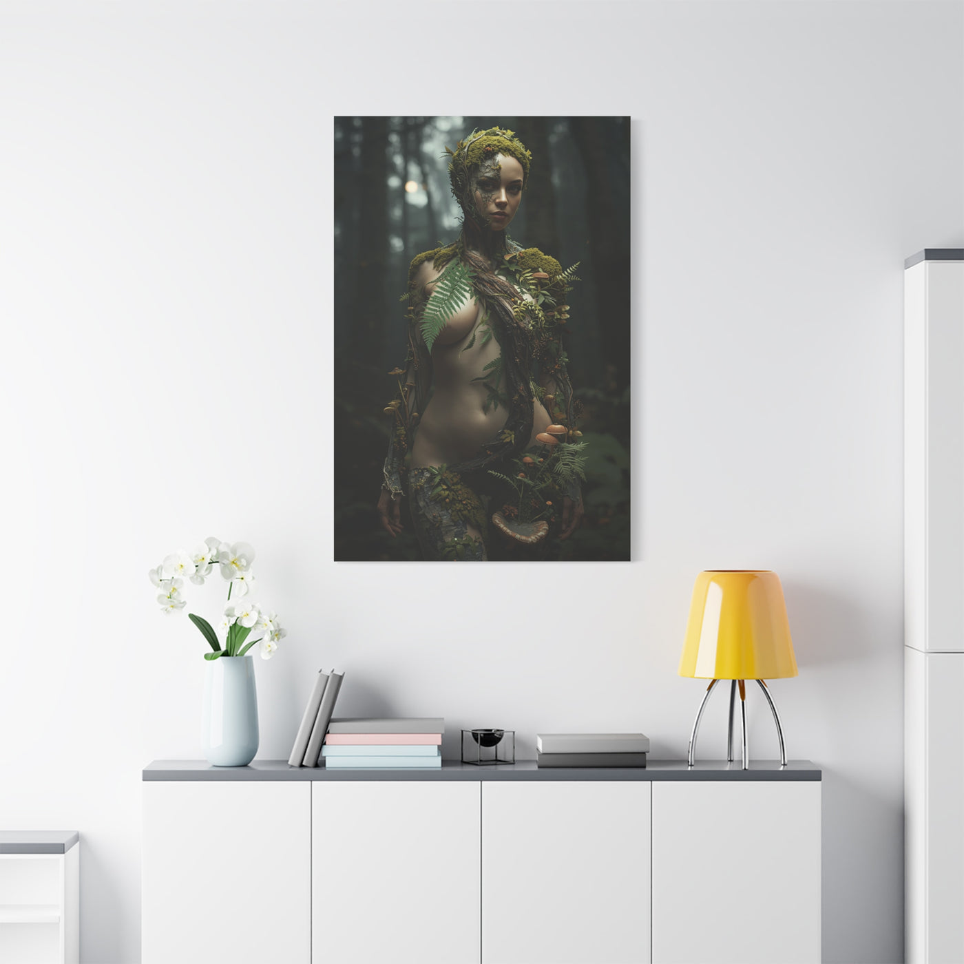 Biophilic Forest Goddess Portrait Wall Art & Canvas Print