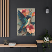 Hummingbird Botanical Collage Wall Art & Canvas Print