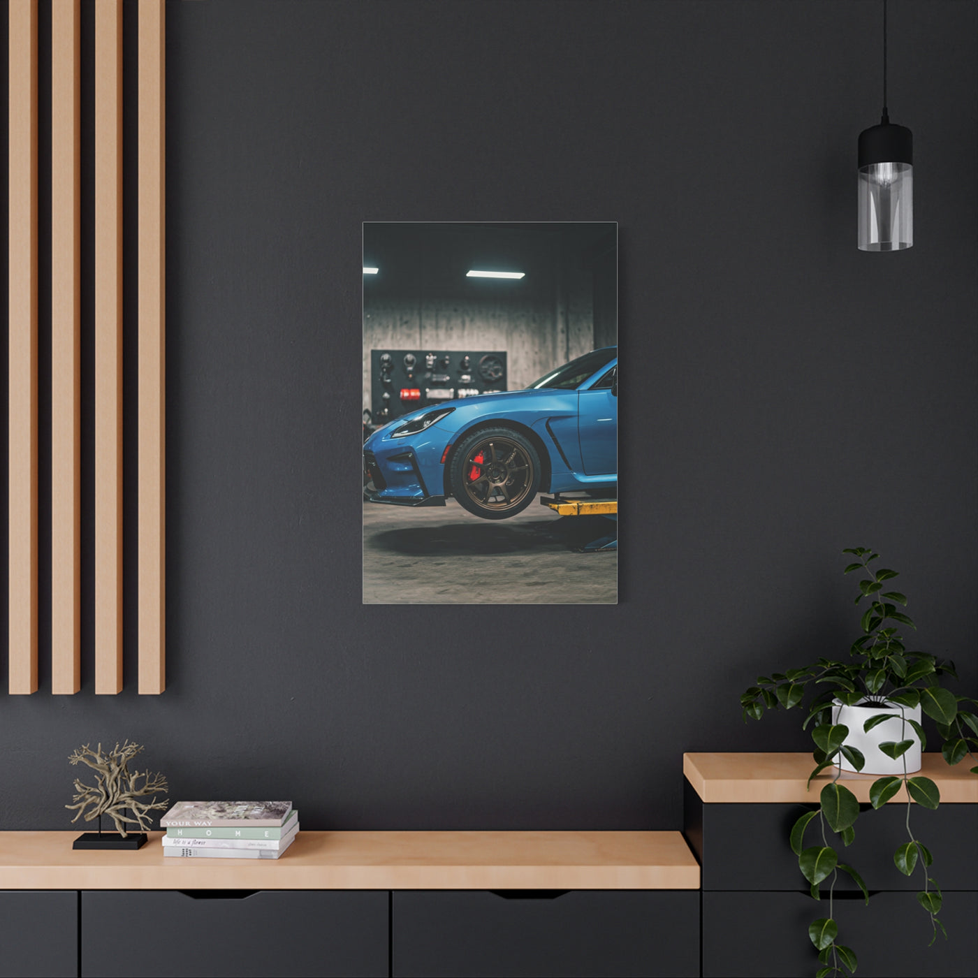 Toyota GR86 Modern Workshop Modification Scene Wall Art & Canvas Prints