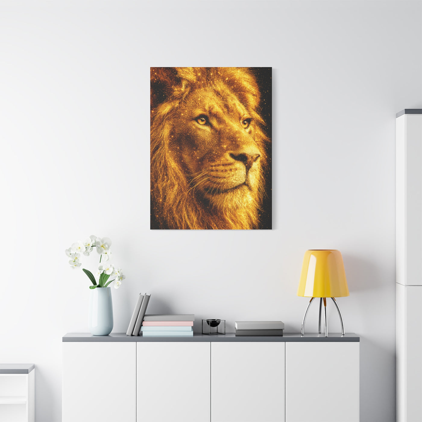 Golden Lion Portrait Wall Art & Canvas Print