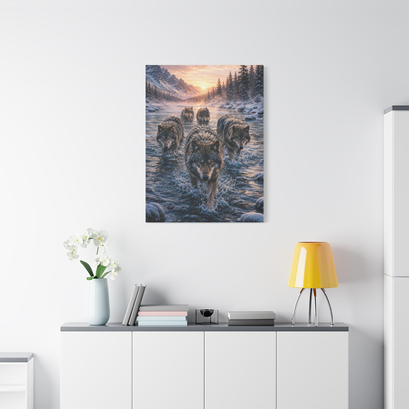 Alpine Dawn Wolf Pack Advance Wall Art & Canvas Print