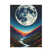 Midnight Moonlit Peaks Wall Art & Canvas Print