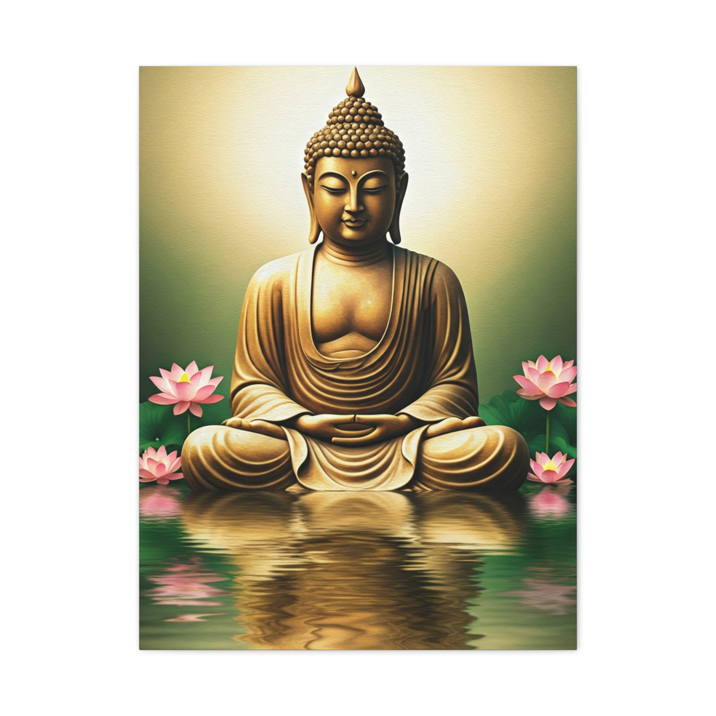 Lotus Reflection Buddha Meditation Wall Art & Canvas Prints