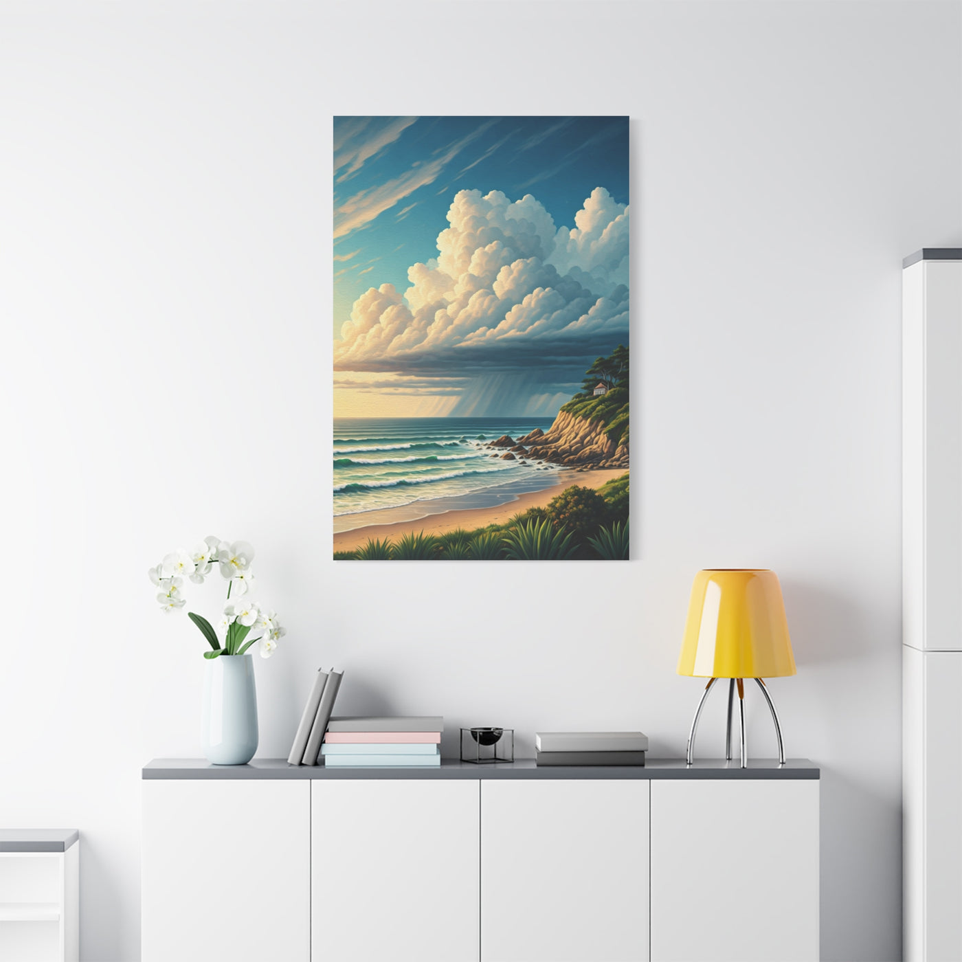 Cloudburst Over Coastal Bay Wall Art & Canvas Prints