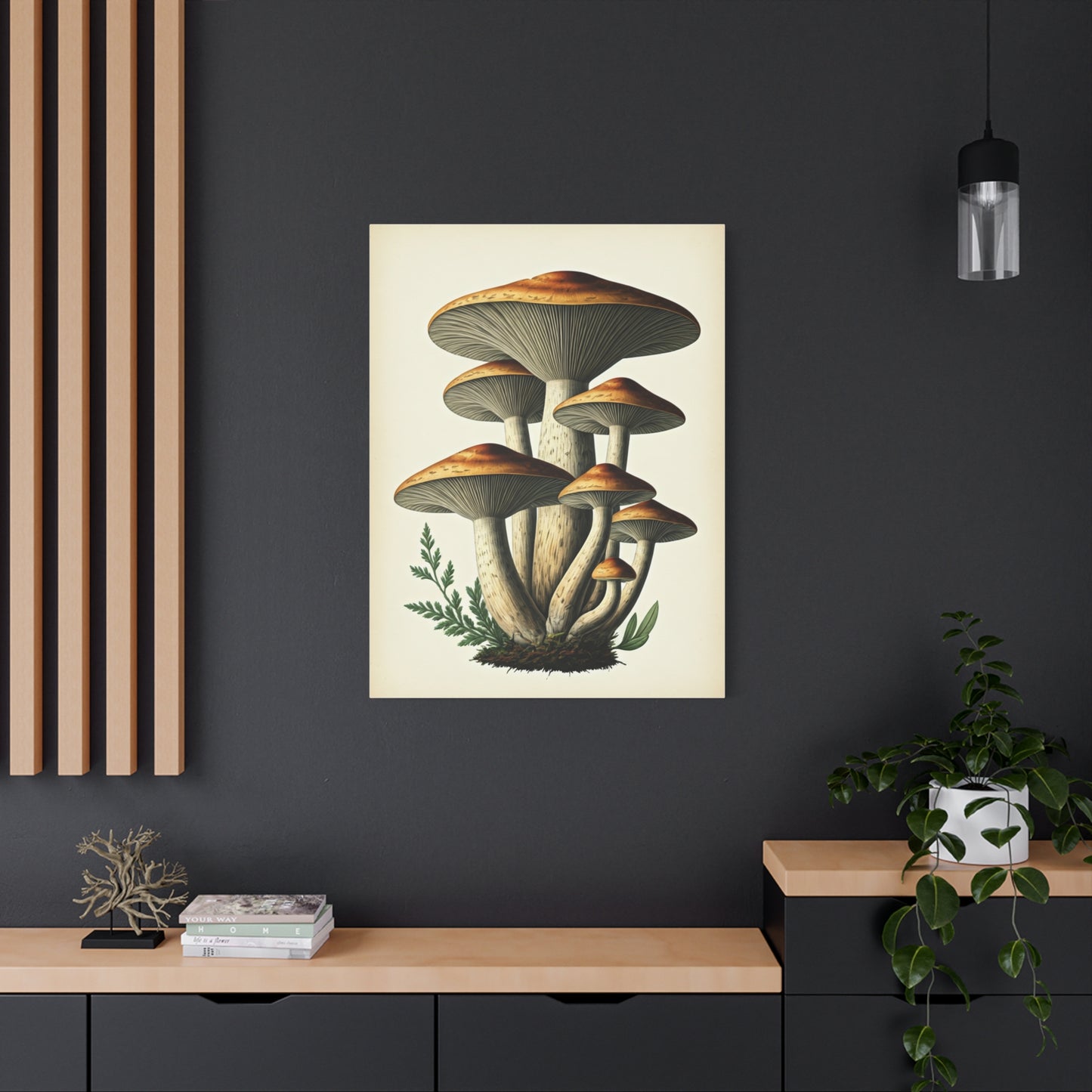 Forest Mushroom Cluster Illustration Wall Art & Canvas Prints