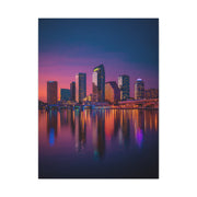 Modern City Skyline at Dusk Wall Art & Canvas Print