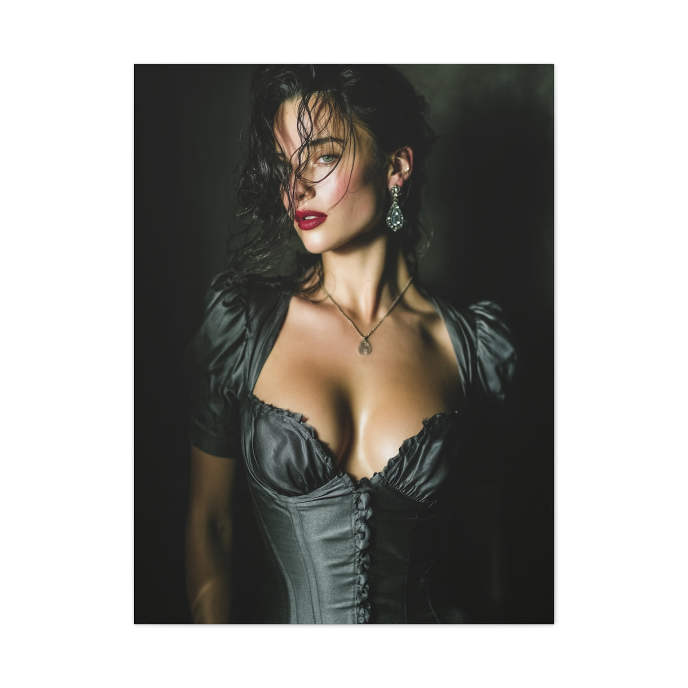 High-Fashion Satin Portrait Wall Art & Canvas Print