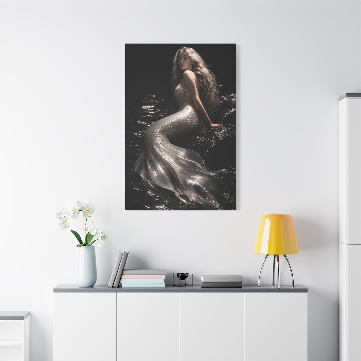 Pearl Ivory Mermaid Portrait Wall Art & Canvas Print