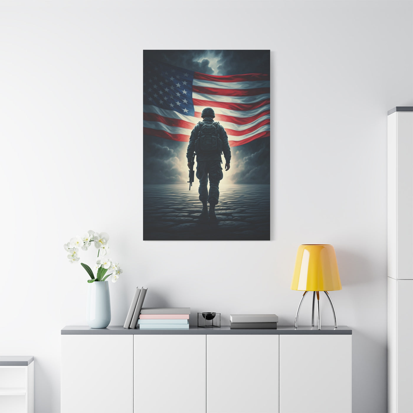 Soldier Standing for Freedom Wall Art & Canvas Prints .