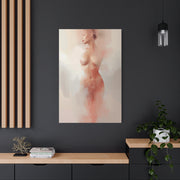 Blush Veil Figure Abstraction Wall Art & Canvas Print